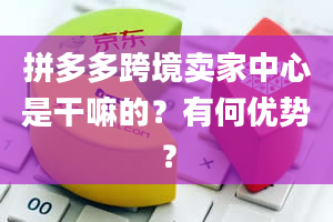 拼多多跨境卖家中心是干嘛的？有何优势？