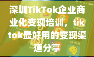 深圳TikTok企业商业化变现培训，tiktok最好用的变现渠道分享