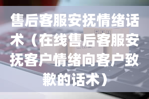 售后客服安抚情绪话术（在线售后客服安抚客户情绪向客户致歉的话术）