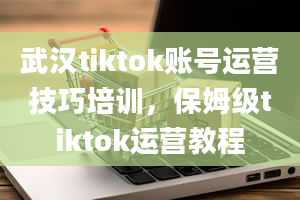 武汉tiktok账号运营技巧培训，保姆级tiktok运营教程