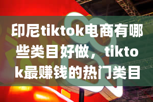 印尼tiktok电商有哪些类目好做，tiktok最赚钱的热门类目