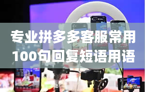 专业拼多多客服常用100句回复短语用语