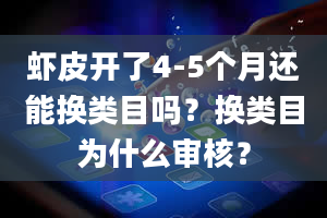 虾皮开了4-5个月还能换类目吗？换类目为什么审核？