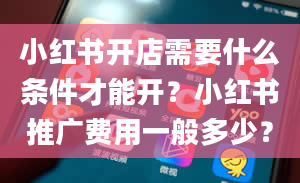 小红书开店需要什么条件才能开？小红书推广费用一般多少？