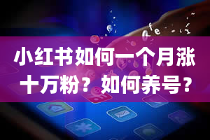 小红书如何一个月涨十万粉？如何养号？