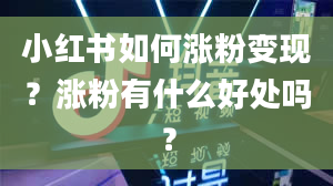 小红书如何涨粉变现？涨粉有什么好处吗？