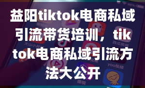 益阳tiktok电商私域引流带货培训，tiktok电商私域引流方法大公开