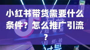 小红书带货需要什么条件？怎么推广引流？