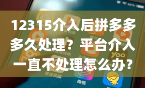 12315介入后拼多多多久处理？平台介入一直不处理怎么办？