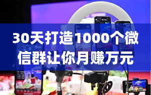 30天打造1000个微信群让你月赚万元