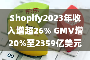 Shopify2023年收入增超26% GMV增20%至2359亿美元