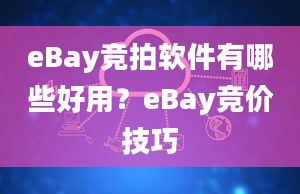 eBay竞拍软件有哪些好用？eBay竞价技巧