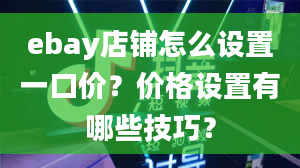 ebay店铺怎么设置一口价？价格设置有哪些技巧？