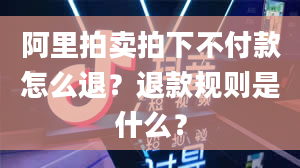 阿里拍卖拍下不付款怎么退？退款规则是什么？