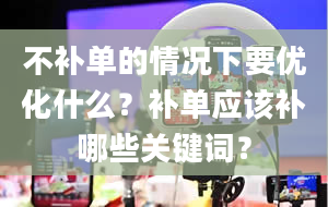 不补单的情况下要优化什么？补单应该补哪些关键词？