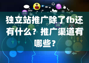 独立站推广除了fb还有什么？推广渠道有哪些？