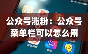 公众号涨粉：公众号菜单栏可以怎么用