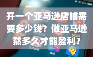 开一个亚马逊店铺需要多少钱？做亚马逊熬多久才能盈利？