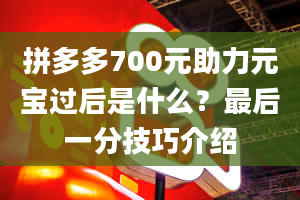 拼多多700元助力元宝过后是什么？最后一分技巧介绍