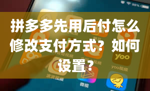 拼多多先用后付怎么修改支付方式？如何设置？