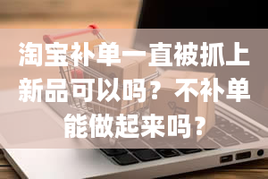 淘宝补单一直被抓上新品可以吗？不补单能做起来吗？