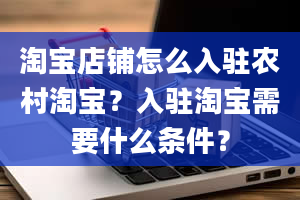 淘宝店铺怎么入驻农村淘宝？入驻淘宝需要什么条件？