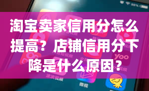 淘宝卖家信用分怎么提高？店铺信用分下降是什么原因？