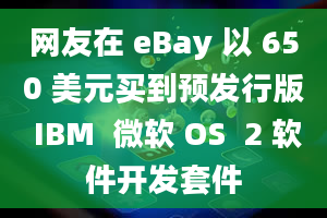 网友在 eBay 以 650 美元买到预发行版 IBM  微软 OS  2 软件开发套件