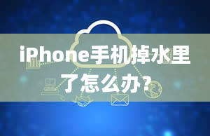 iPhone手机掉水里了怎么办？