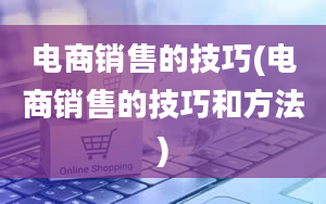 电商销售的技巧(电商销售的技巧和方法)