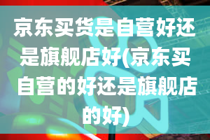 京东买货是自营好还是旗舰店好(京东买自营的好还是旗舰店的好)