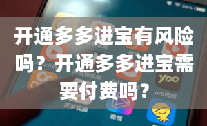 开通多多进宝有风险吗？开通多多进宝需要付费吗？