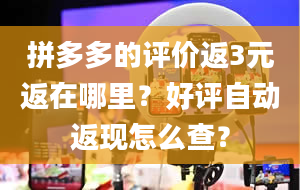 拼多多的评价返3元返在哪里？好评自动返现怎么查？