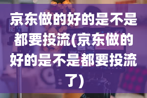 京东做的好的是不是都要投流(京东做的好的是不是都要投流了)