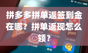 拼多多拼单返签到金在哪？拼单返现怎么领？