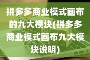 拼多多商业模式画布的九大模块(拼多多商业模式画布九大模块说明)