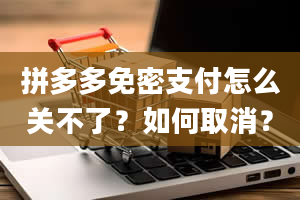 拼多多免密支付怎么关不了？如何取消？