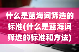 什么是蓝海词筛选的标准(什么是蓝海词筛选的标准和方法)