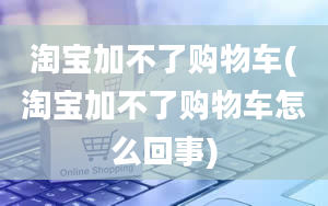 淘宝加不了购物车(淘宝加不了购物车怎么回事)