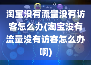 淘宝没有流量没有访客怎么办(淘宝没有流量没有访客怎么办啊)