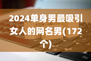 2024单身男最吸引女人的网名男(172个)