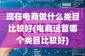 现在电商做什么类目比较好(电商运营哪个类目比较好)