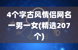 4个字古风情侣网名一男一女(精选207个)