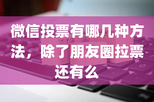 微信投票有哪几种方法，除了朋友圈拉票还有么