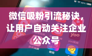 微信吸粉引流秘诀，让用户自动关注企业公众号