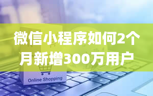 微信小程序如何2个月新增300万用户