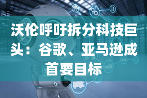 沃伦呼吁拆分科技巨头：谷歌、亚马逊成首要目标