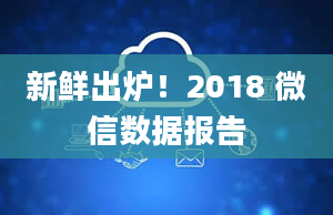 新鲜出炉！2018 微信数据报告