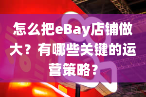 怎么把eBay店铺做大？有哪些关键的运营策略？