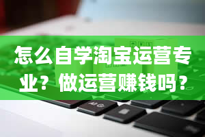 怎么自学淘宝运营专业？做运营赚钱吗？